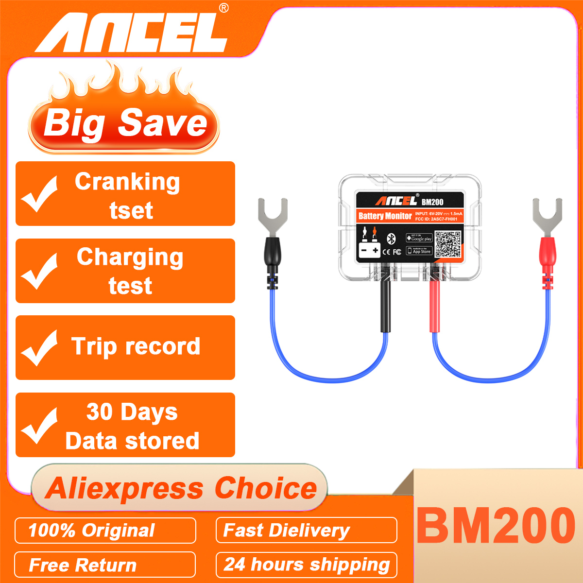 Battery Load Tester - ANCEL BM200 12V Car Battery Monitor
