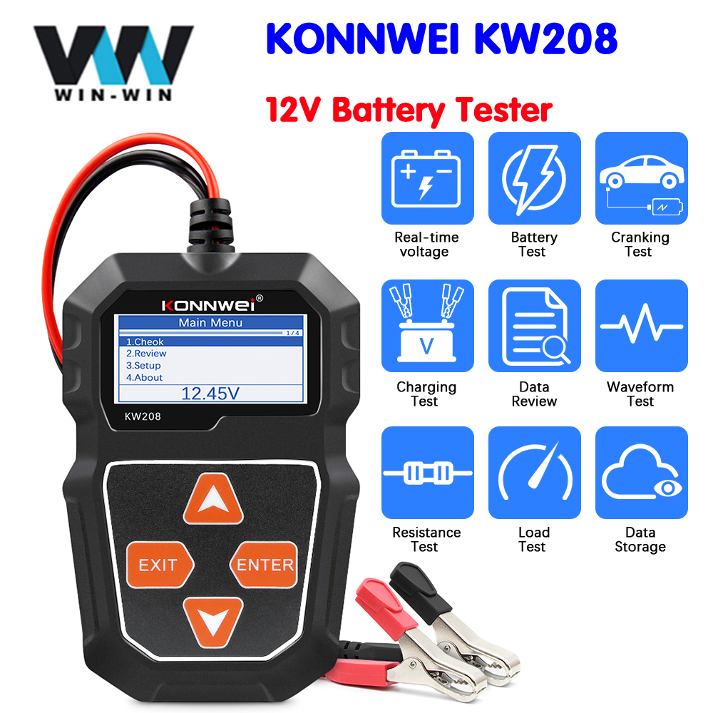 Battery Load Tester - KONNWEI KW208 12V Car Battery Tester