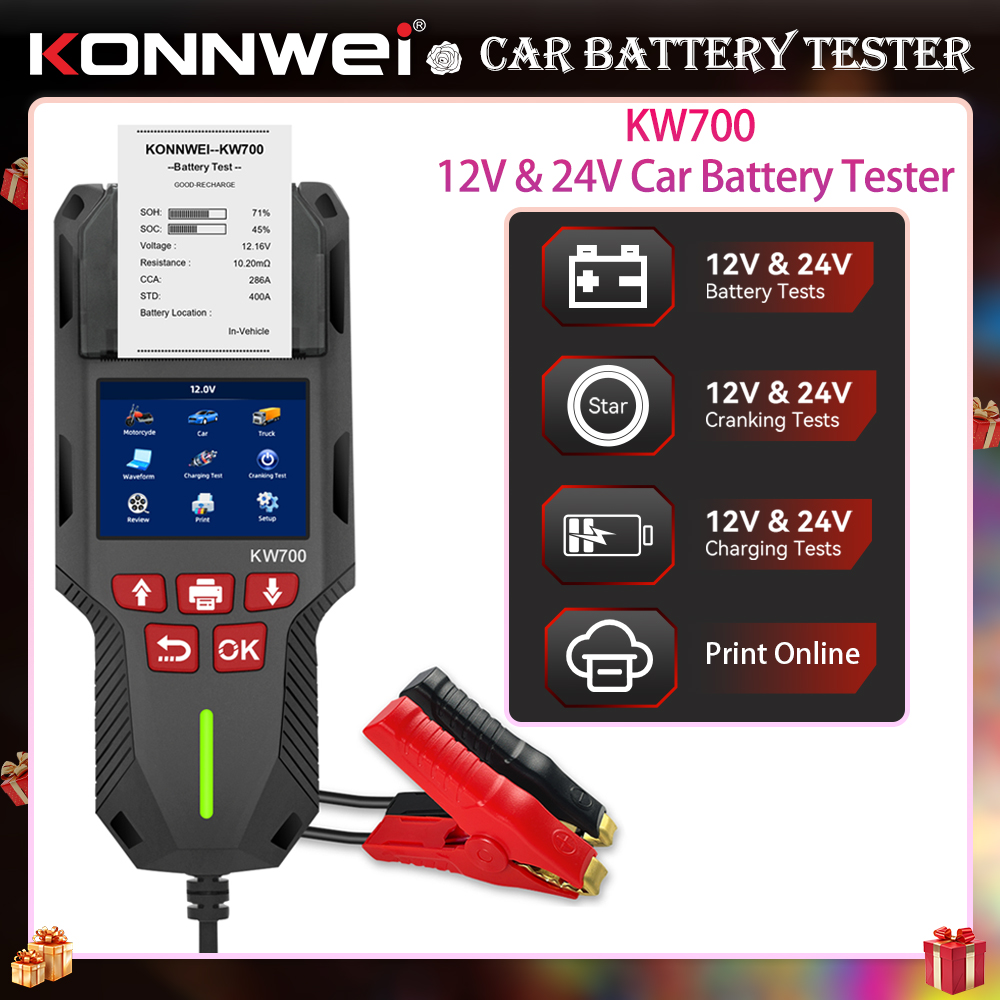 Battery Load Tester - KONNWEI KW700 12V 24V Car &