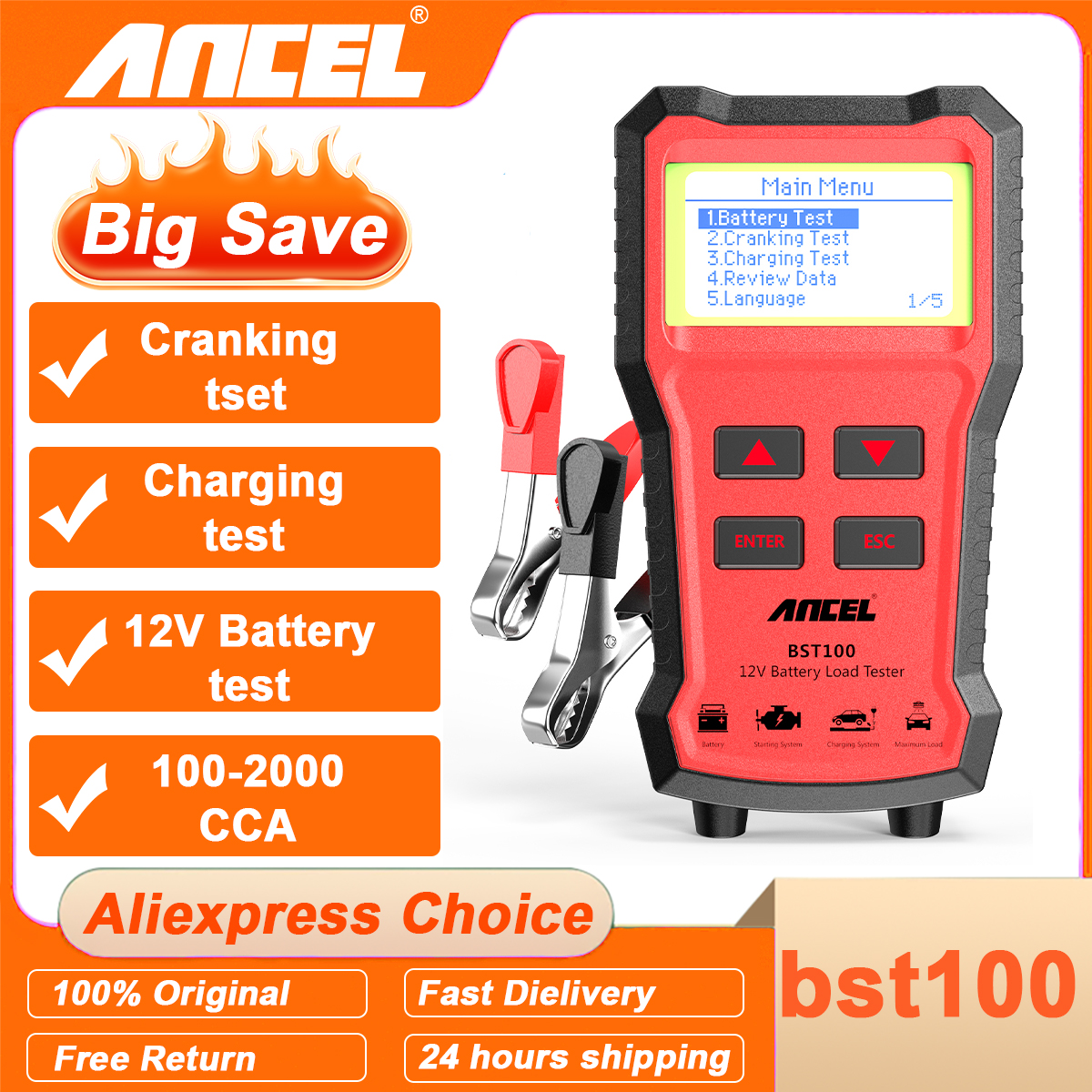 Battery Load Tester - ANCEL BST100 12V Battery Tester Car