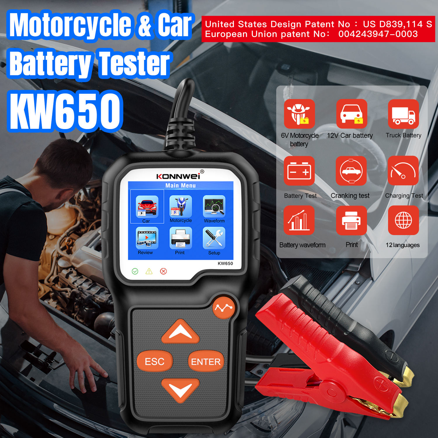 2026 New KONNWEI KW650 Car Mot – Battery Load Tester Bewertung und Preis