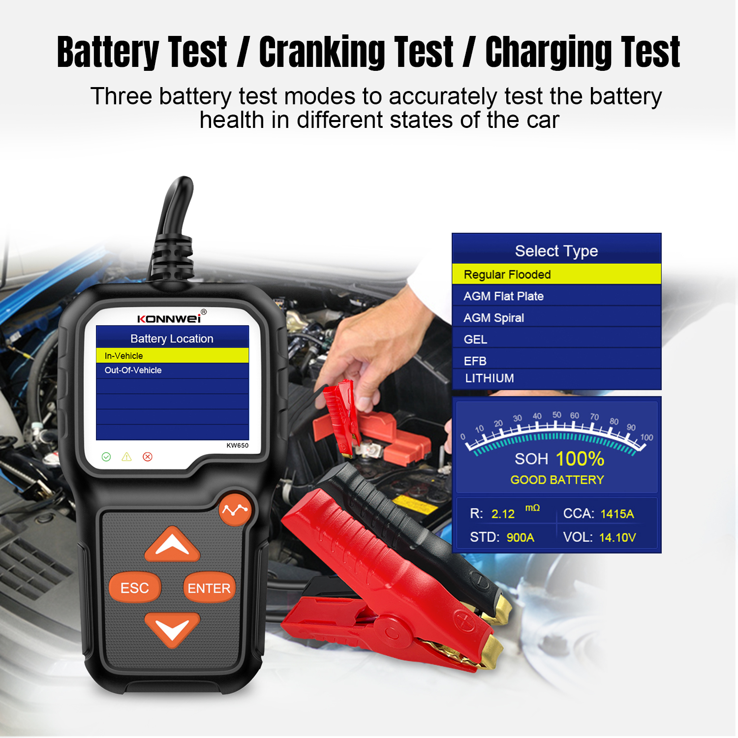 2026 New KONNWEI KW650 Car Mot – Battery Load Tester Bewertung und Preis