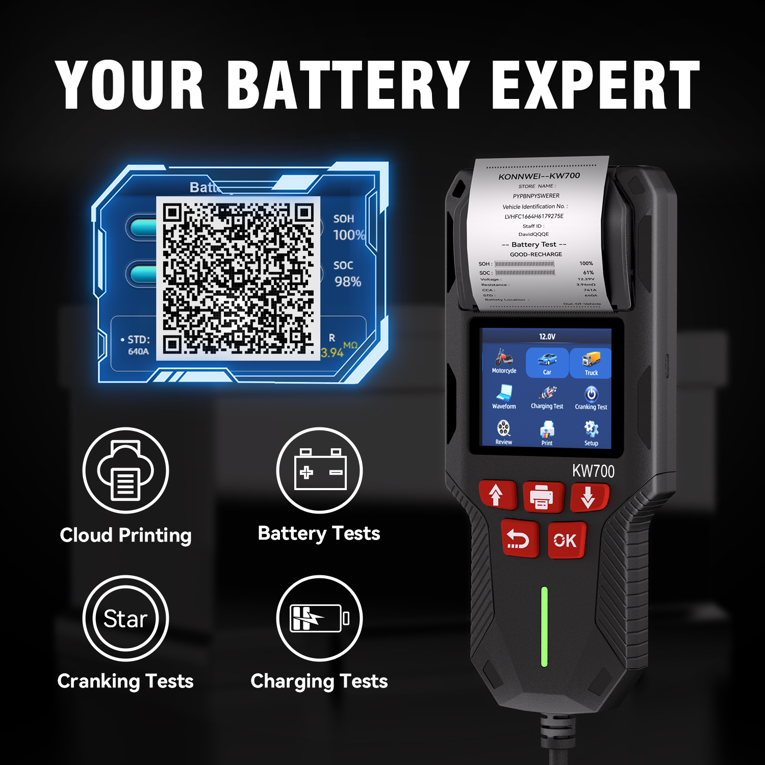 KONNWEI KW700 12V 24V Car & Tr – Battery Load Tester Bewertung und Preis