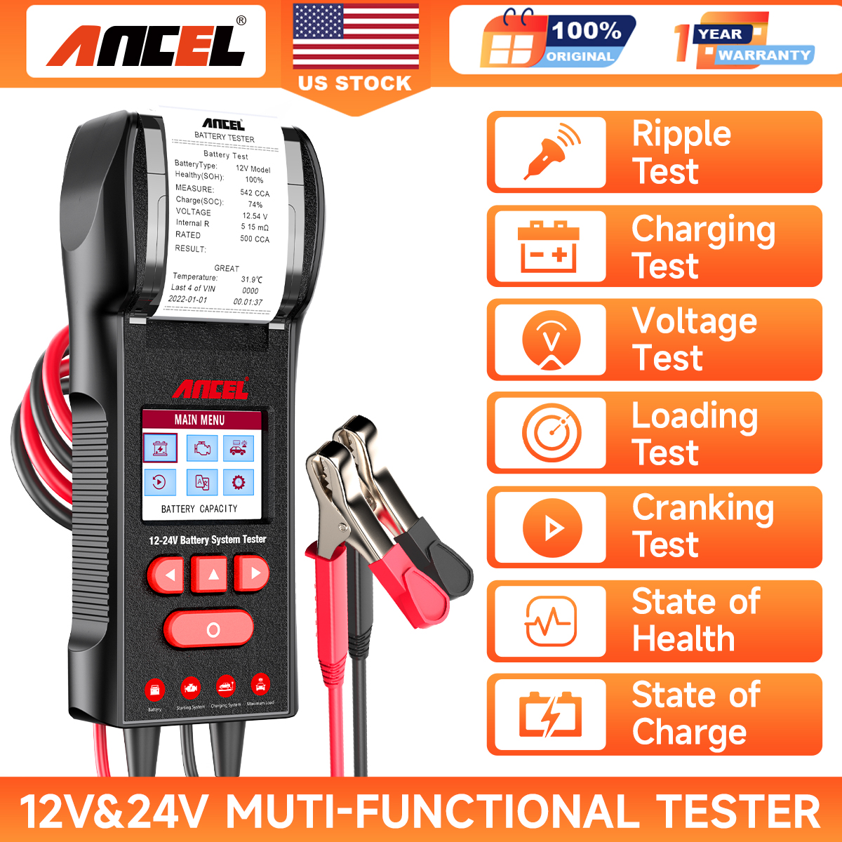 ANCEL BST600 with Printer Car  – Battery Load Tester Bewertung und Preis